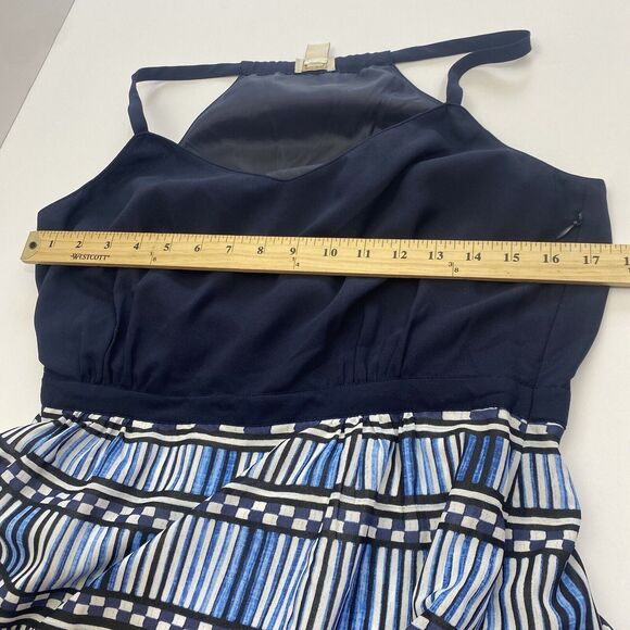 J.Crew  Women’s Maxi Dress with Printed Skirt Size 10 Navy Blue Sundress,Beach - Picture 5 of 16
